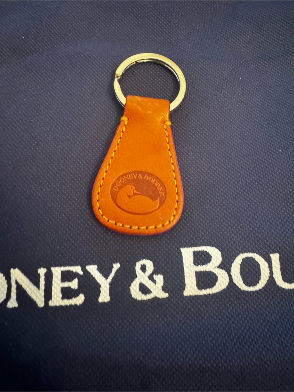 Dooney & Bourke Orange Leather Key Fob